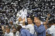 CARDIFF, WALES - JUNE 03: Cristiano Ronaldo of Real Madrid celebrates after the UEFA Champions League Final between Juventus and Real Madrid at National Stadium of Wales on June 3, 2017 in Cardiff, Wales.  (Photo by Laurence Griffiths/Getty Images)